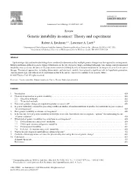 Genetic Instability in Cancer: Theory and Experiment