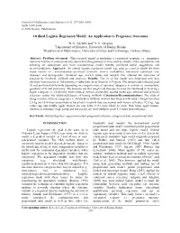 Ordinal Logistic Regression Model: an Application to Pregnancy Outcomes
