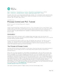 Process Control and PLC Tutorial