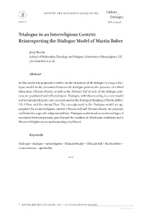 Trialogue in an Interreligious Context: Reinterpreting the Dialogue Model of Martin Buber