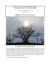 BAER) Assessment Specialist Report, Phase 2 – GEOLOGIC HAZARDS