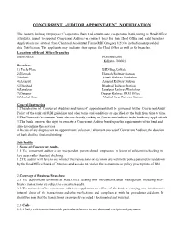Concurrent Auditor Appointment Notification