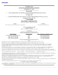 Form 10-K CELANESE CORPORATION