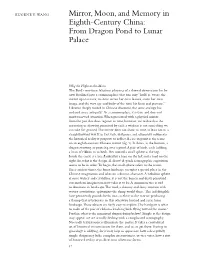 Mirror, Moon, and Memory in Eighth-Century China: from Dragon Pond to Lunar Palace