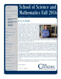 School of Science and Mathematics Fall 2016