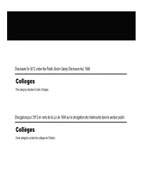 Collèges Colleges