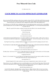 Free Minecraft Java Code