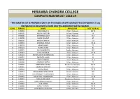 Heramba Chandra College Complete Master List 2018-19