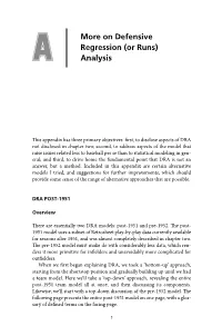 More on Defensive Regression (Or Runs) Analysis 7