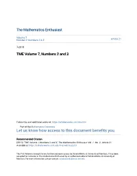 TME Volume 7, Numbers 2 and 3