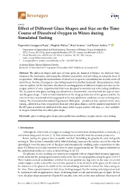 Effect of Different Glass Shapes and Size on the Time Course of Dissolved Oxygen in Wines During Simulated Tasting