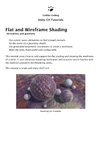 Flat and Wireframe Shading, a Unity Tutorial