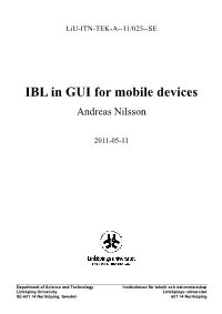 IBL in GUI for Mobile Devices Andreas Nilsson