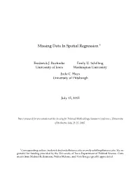 Spatial Duration Data for the Spatial Re- Gression Context