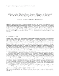 A Study on the Wireless Power Transfer Efficiency of Electrically