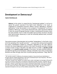 Development Or Democracy?