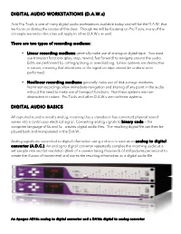 DIGITAL AUDIO WORKSTATIONS (D.A.W.S)