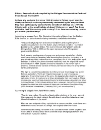 Eritrea: Researched and Compiled by the Refugee Documentation Centre of Ireland on 25 March 2009