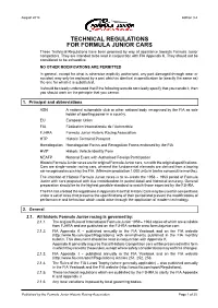 FJHRA Technical Regulations Edition 3.4 Published Version August 2014