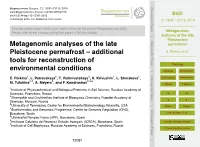Metagenomic Analyses of the Late Pleistocene Permafrost
