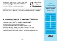 Meteoric Ablation and Physics (ACP)
