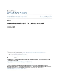 Mobile Applications: Games That Transform Education