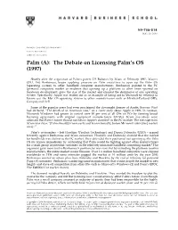 Palm (A): the Debate on Licensing Palm's OS (1997)