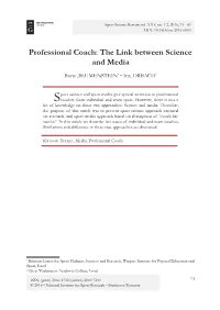 Professional Coach: the Link Between Science and Media