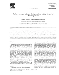 Public Awareness and Auto-Theft Prevention: Getting It Right for the Wrong Reason