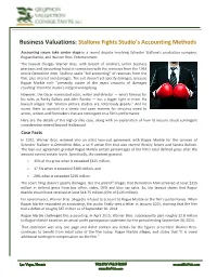 Stallone Fights Studio's Accounting Methods