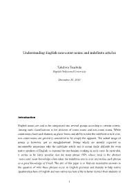 Understanding English Non-Count Nouns and Indefinite Articles