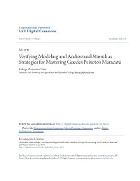 Verifying Modeling and Audiovisual Stimuli As Strategies for Mastering Guedes Peixoto's Maracatú