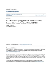 William CC Claiborne and the Creation Of