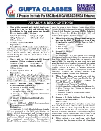 Awards & Recognitions