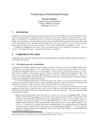 Computing in Mechanism Design∗