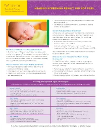 Hearing Screening Result: Did Not Pass
