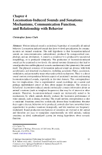 Locomotion-Induced Sounds and Sonations: Mechanisms, Communication Function, and Relationship with Behavior