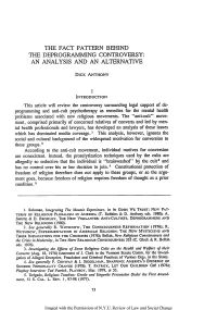 The Deprogramming Controversy: an Analysis and an Alternative