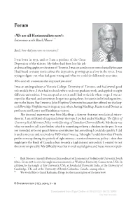 We Are All Horizontalists Now!« Interview with Basil Moore*,**
