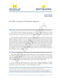 A Profile of Toyota's Production System