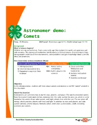 Astronomer Demo: Comets