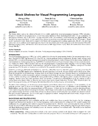 Block Shelves for Visual Programming Languages