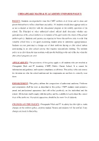 Chesapeake Math & It Academy Uniform Policy