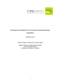 Exploring the Acceptability of a Tax on Sugar-Sweetened Beverages