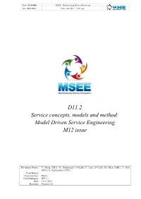 Model Driven Service Engineering M12 Issue