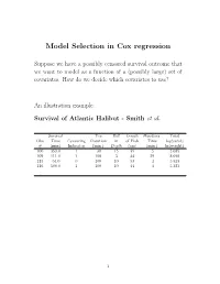 Model Selection in Cox Regression