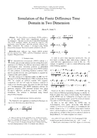 Simulation of the Finite Difference Time Domain in Two Dimension