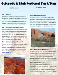 Colorado & Utah National Park Tour
