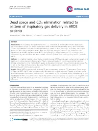 Dead Space and CO2 Elimination Related to Pattern of Inspiratory Gas