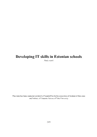 Developing IT Skills in Estonian Schools Study Report